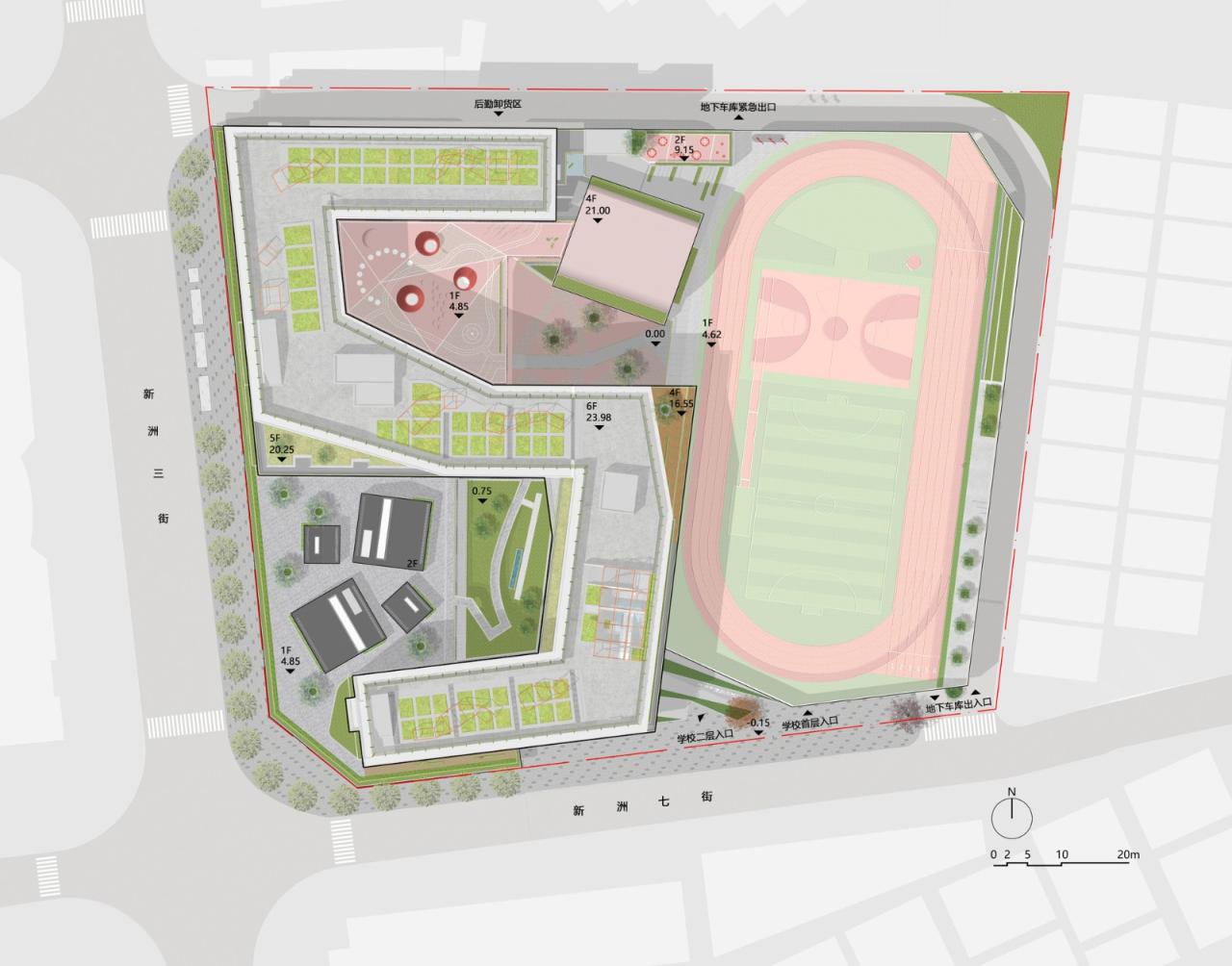 BIM建筑|深圳福田新沙小学 / 一十一建筑