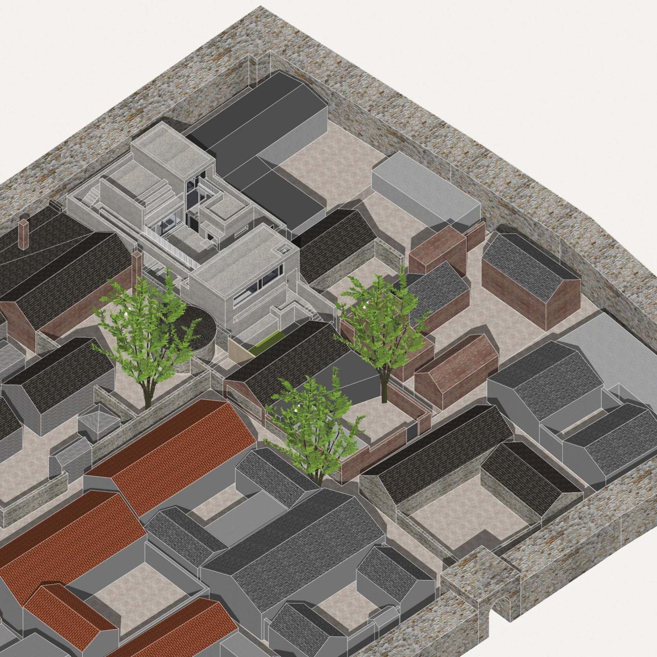 BIM建筑|一山间慢院：长城下的桥 / 叙事空间建筑事务所
