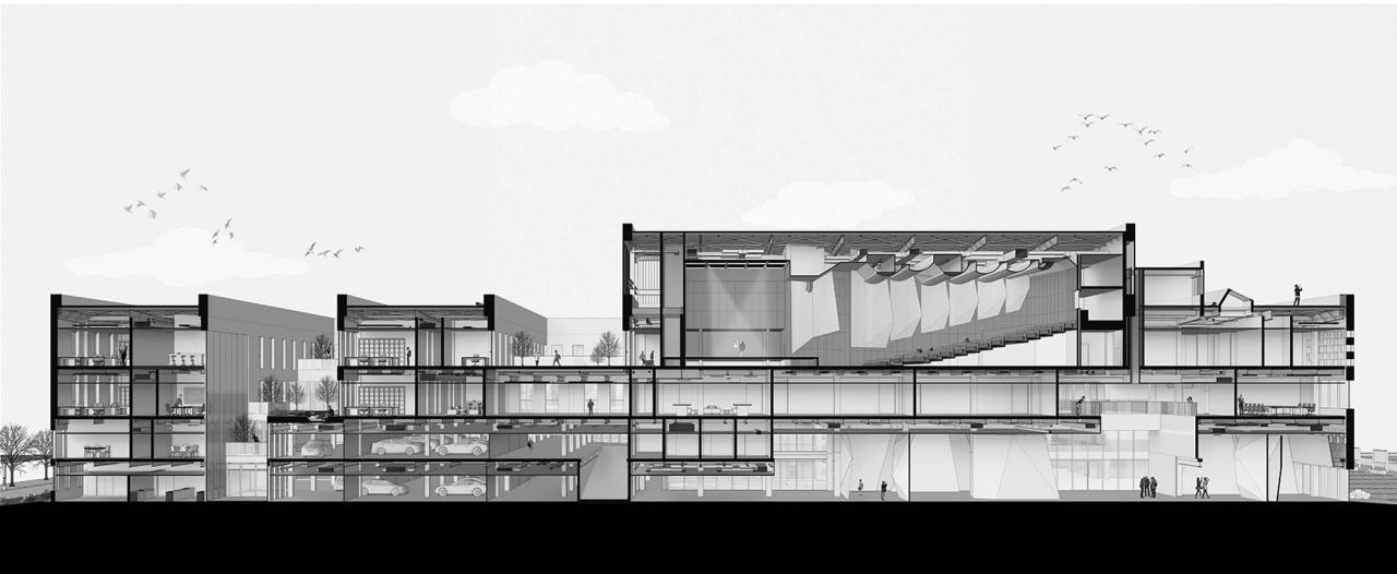 BIM建筑|朝向天空的院子——北京通州潞城市民中心 / 意度建筑