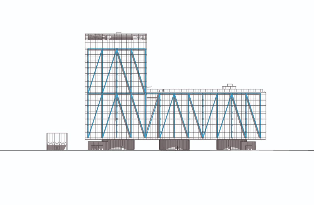 BIM建筑|蓝色‘骨头’，EXO 办公大楼 / Shay Cleary Architects