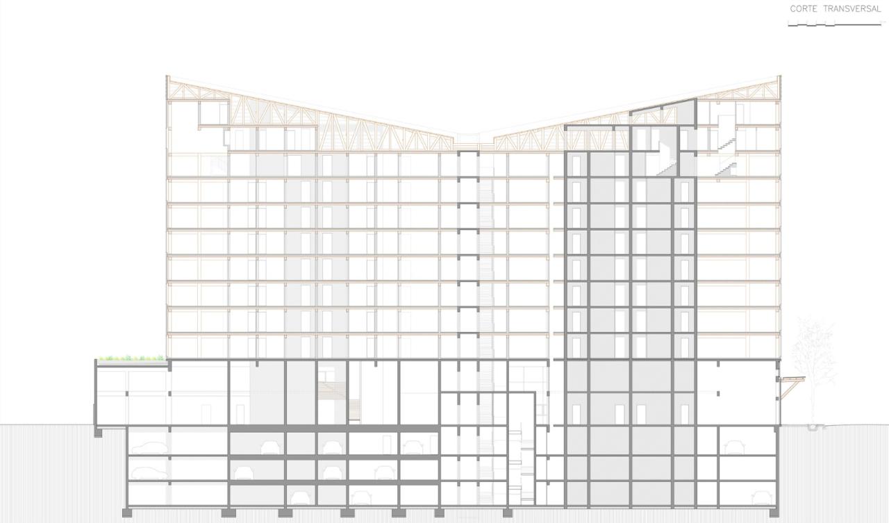 BIM建筑|拉丁美洲首座交叉层压木材高层建筑，Tamango 大楼 / Juan José Ugarte G. 和 Gerardo Armanet