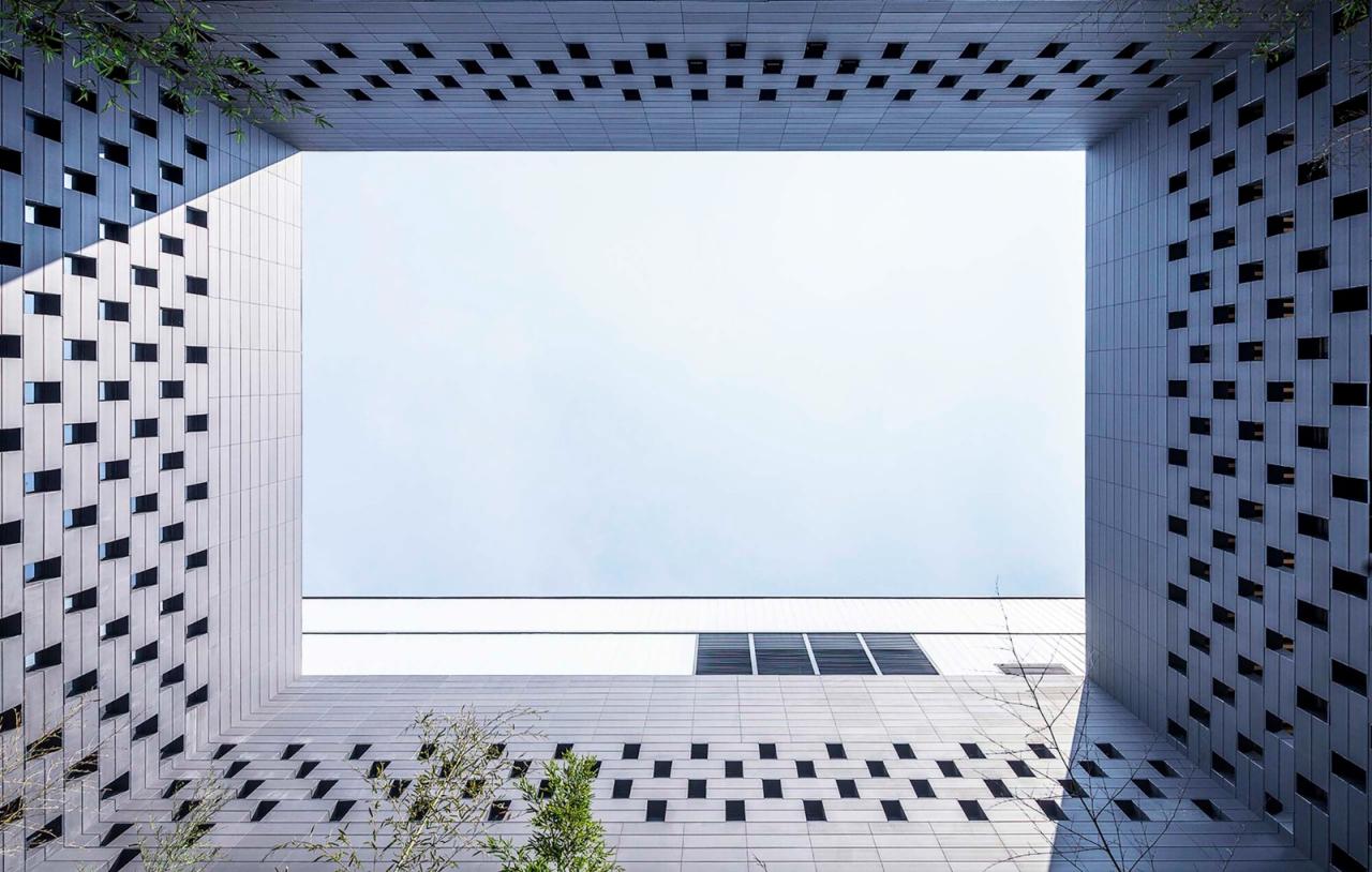 BIM建筑|朝向天空的院子——北京通州潞城市民中心 / 意度建筑