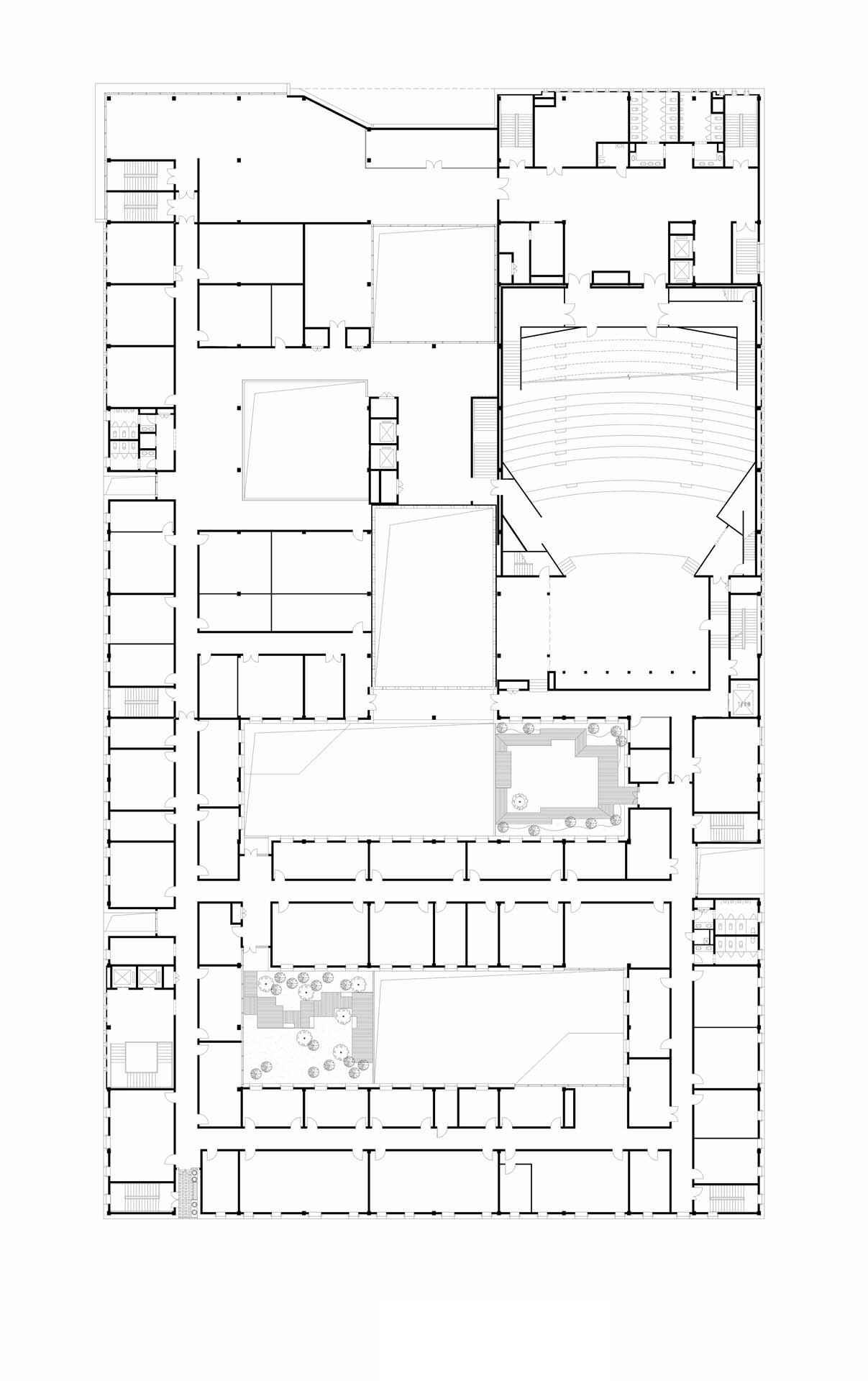 BIM建筑|朝向天空的院子——北京通州潞城市民中心 / 意度建筑