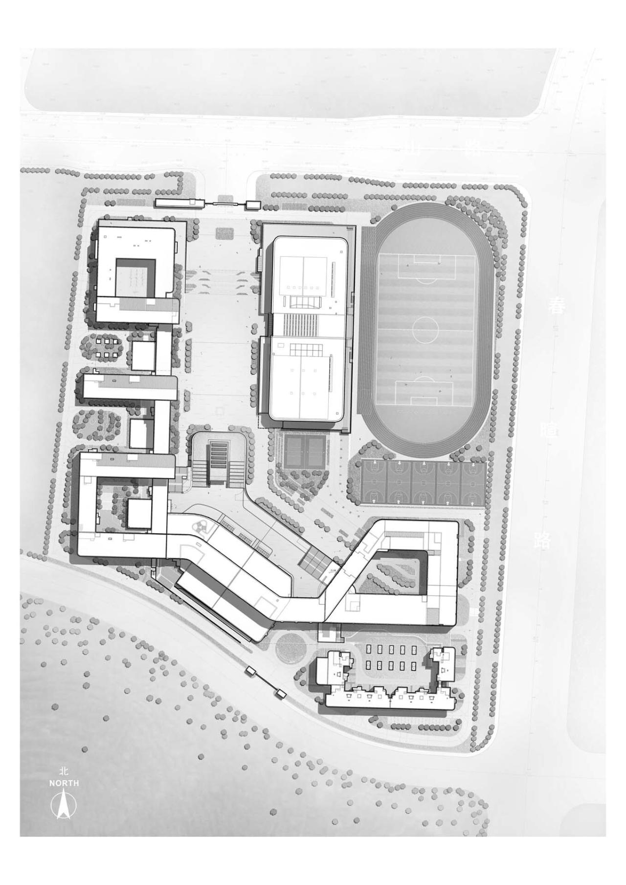 BIM建筑|济南历城二中彩石校区 / 同圆设计