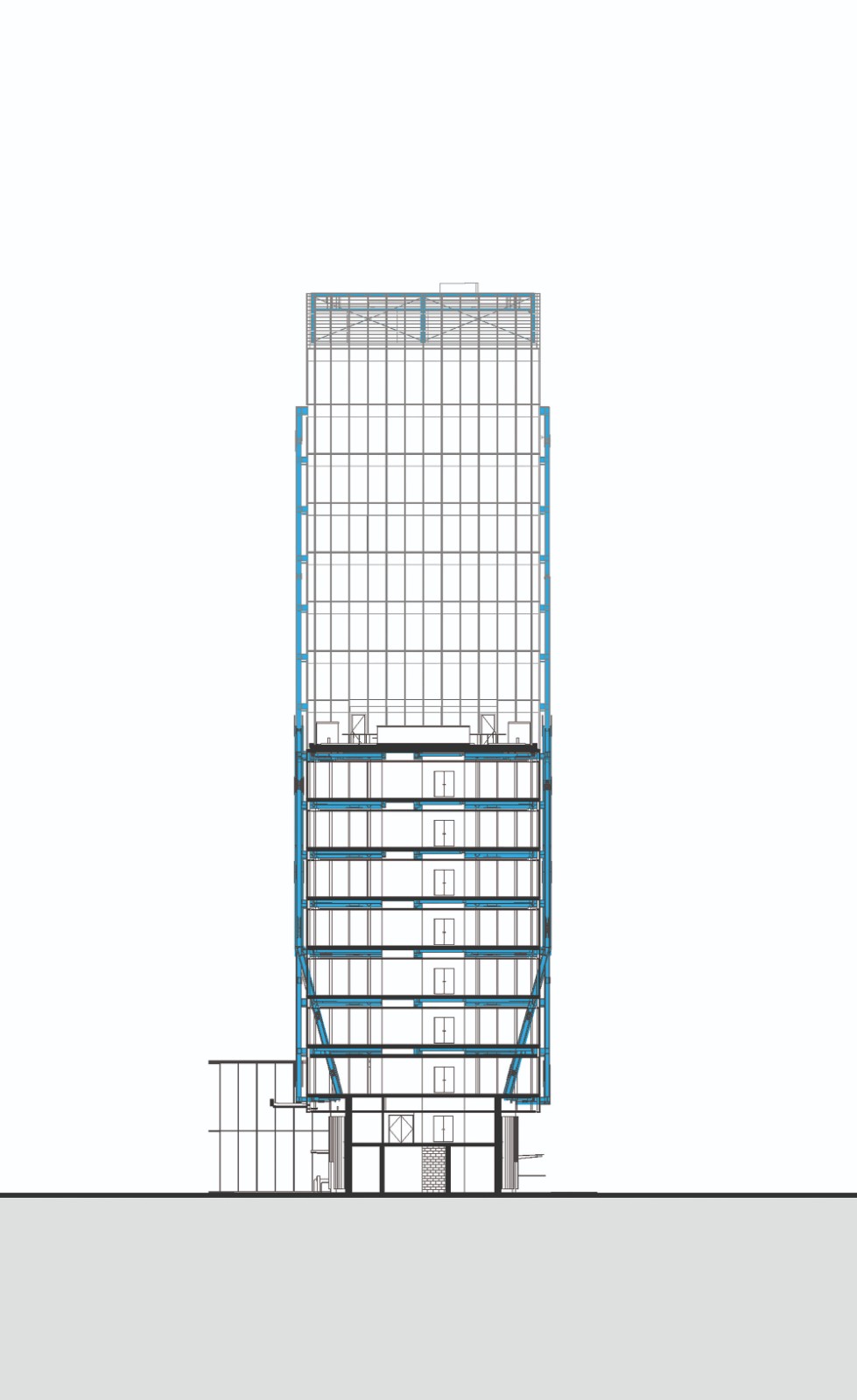 BIM建筑|蓝色‘骨头’，EXO 办公大楼 / Shay Cleary Architects