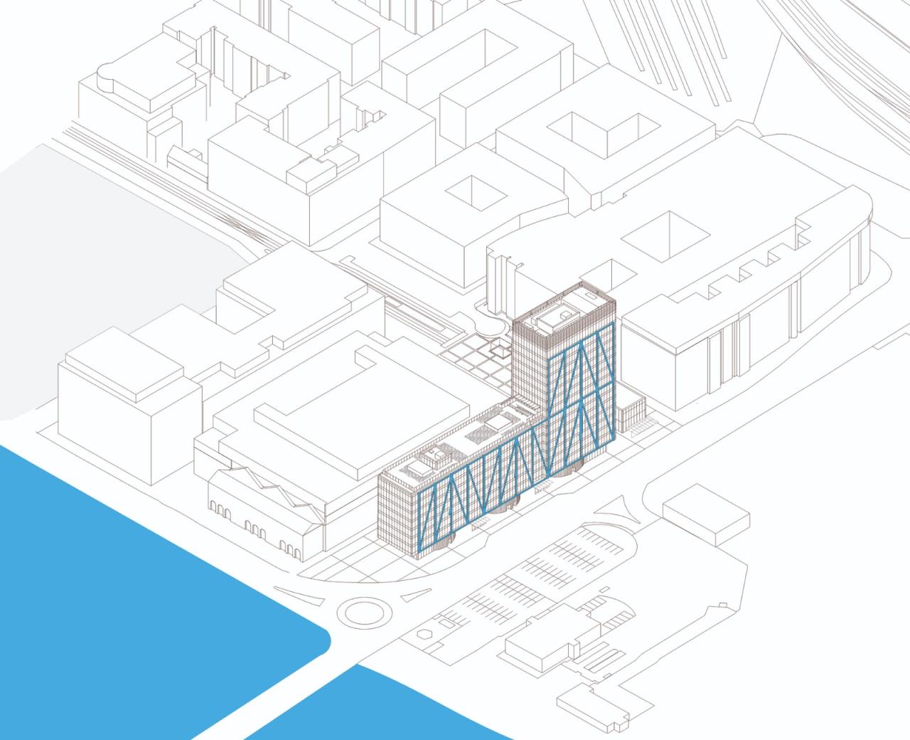 BIM建筑|蓝色‘骨头’，EXO 办公大楼 / Shay Cleary Architects