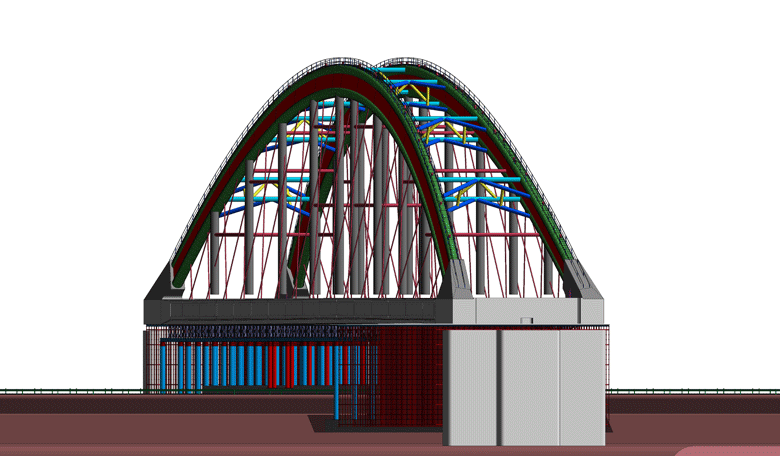 市政桥梁BIM项目模型研究成果资料，基于BIM技术大跨度系杆拱施工技术研究
