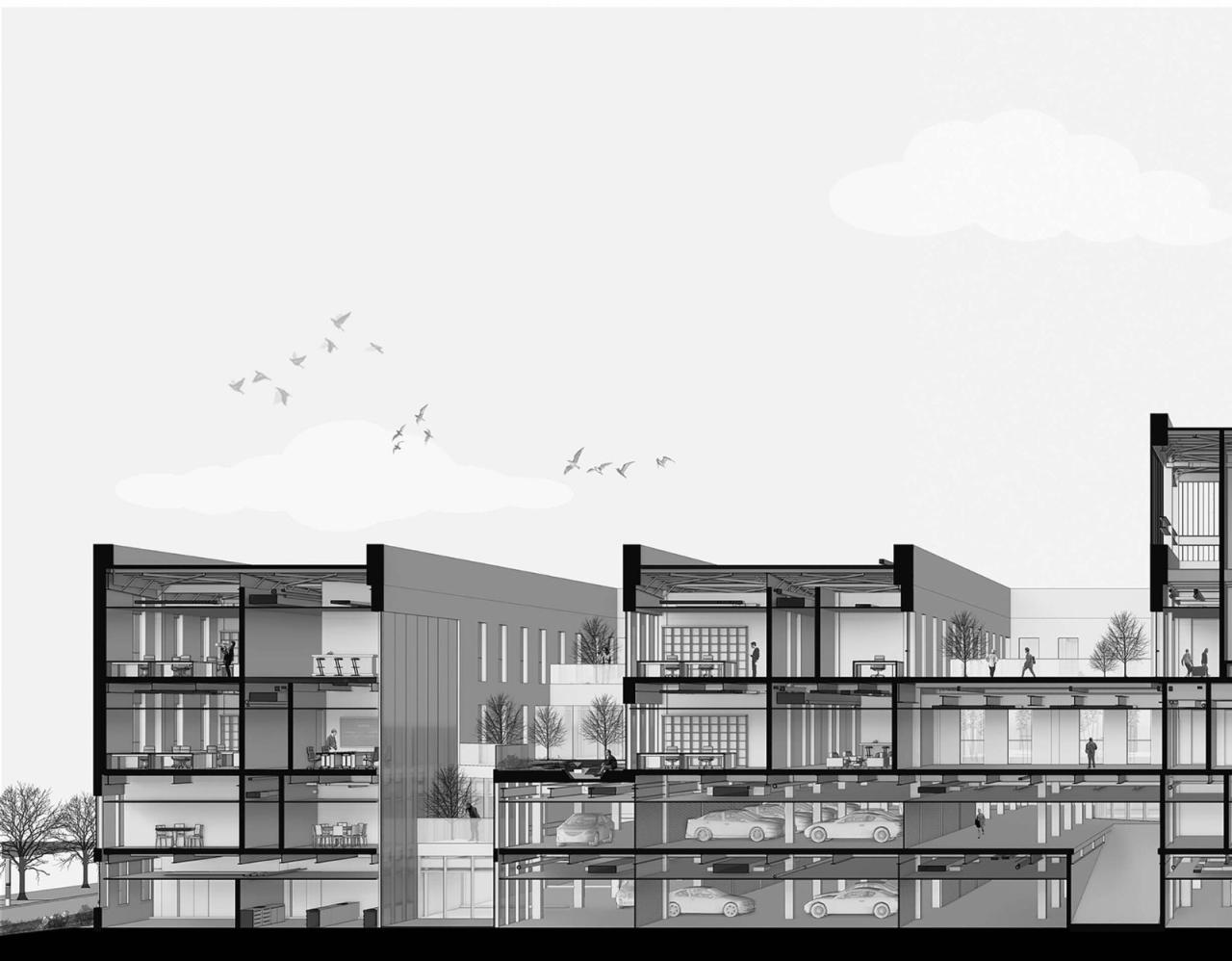 BIM建筑|朝向天空的院子——北京通州潞城市民中心 / 意度建筑