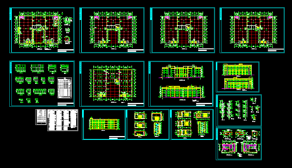 62套工业项目大中型厂房CAD建筑结构施工图DWG图纸