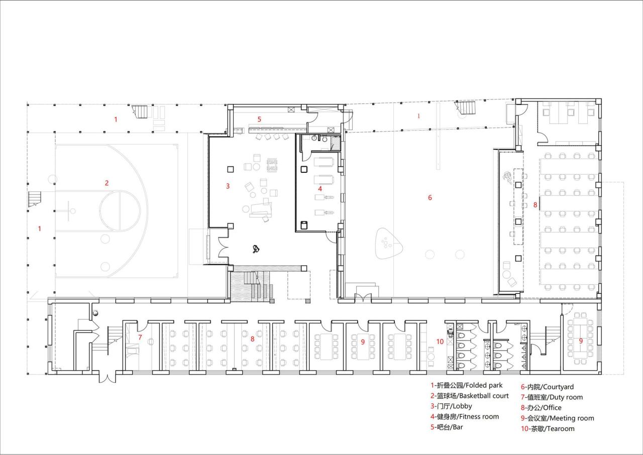 BIM建筑|钛媒体“折叠公园”，北京团河派出所旧址改造 / 靠近设计