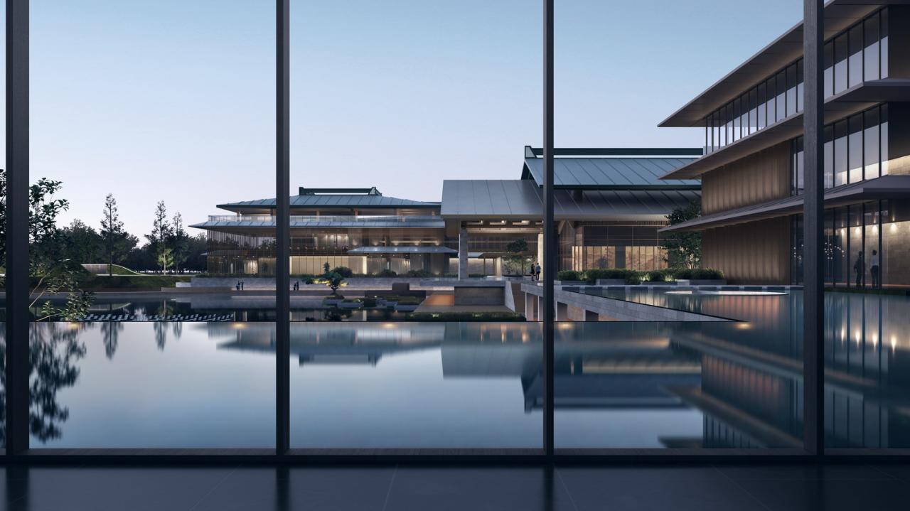 BIM建筑|湿地浮岛·溱湖宾馆 / 简和建筑