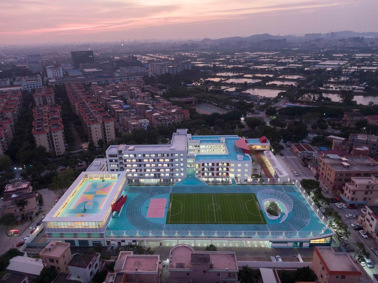 BIM建筑|龙江外国语学校附属小学改造（旺岗小学） / 竖梁社建筑