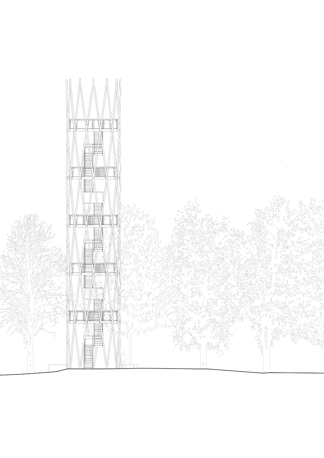 BIM建筑|Hardtbergturm 瞭望塔 / Wolfgang Ott Architekt BDA