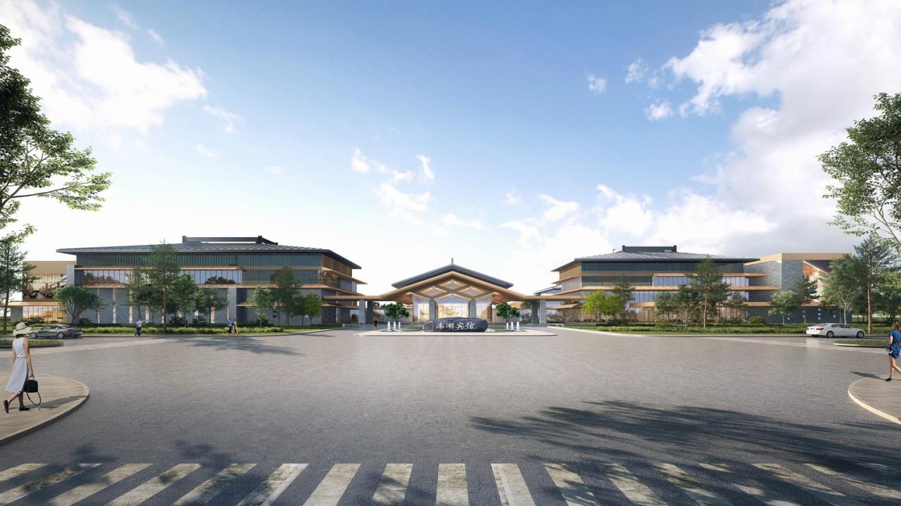 BIM建筑|湿地浮岛·溱湖宾馆 / 简和建筑