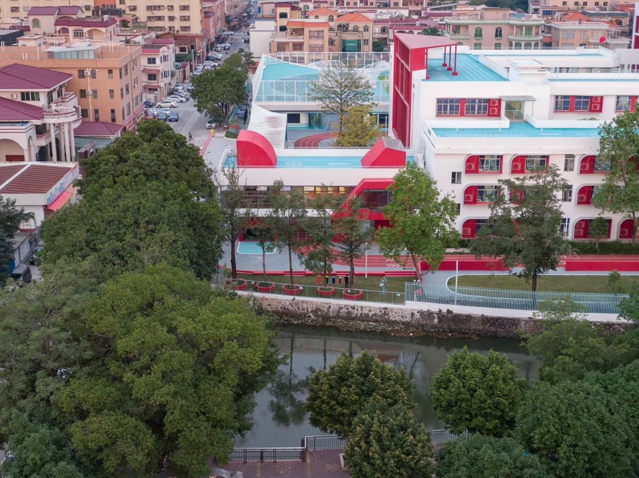 BIM建筑|龙江外国语学校附属小学改造（旺岗小学） / 竖梁社建筑