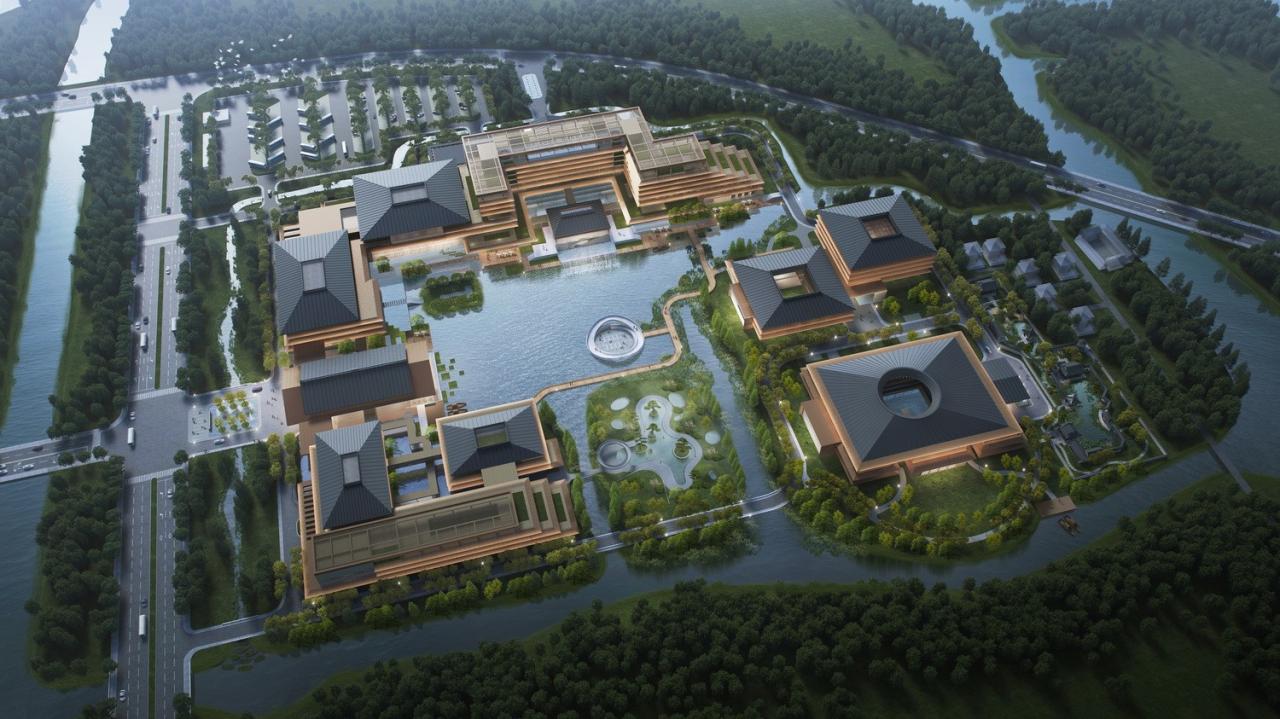 BIM建筑|湿地浮岛·溱湖宾馆 / 简和建筑