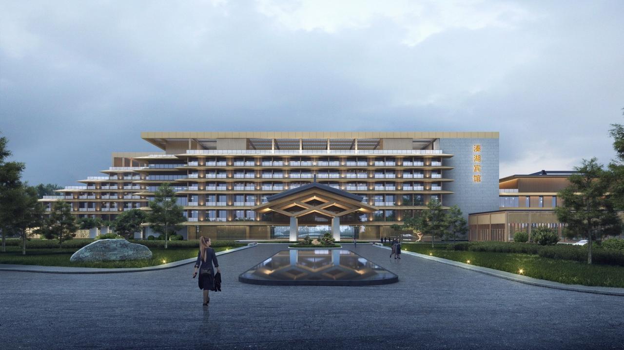 BIM建筑|湿地浮岛·溱湖宾馆 / 简和建筑