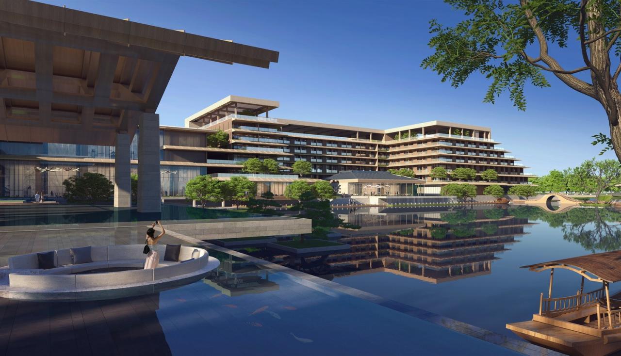 BIM建筑|湿地浮岛·溱湖宾馆 / 简和建筑