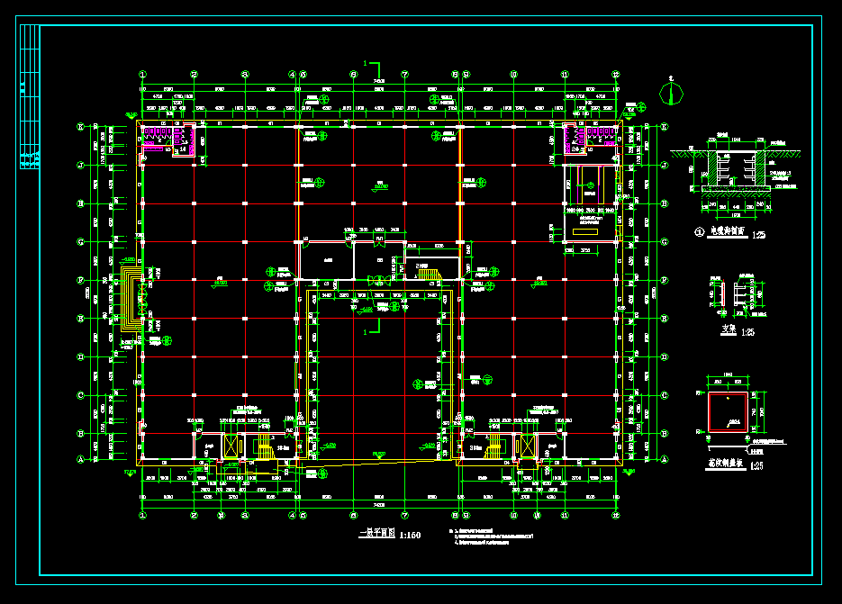 62套工业项目大中型厂房CAD建筑结构施工图DWG图纸