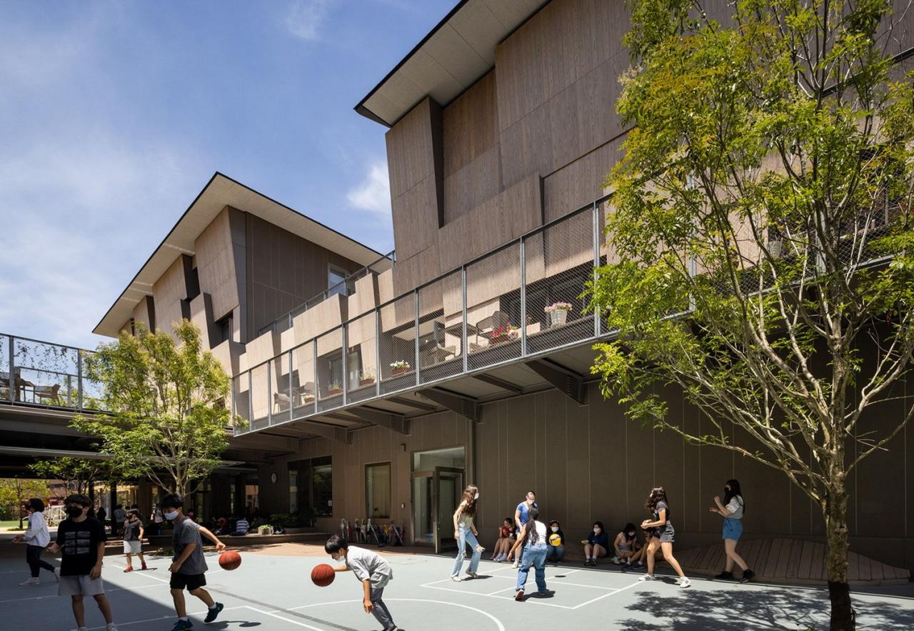 BIM建筑|横滨国际学校，内外均木质饰面 / 大成建设 + 隈研吾建筑都市设计事务所