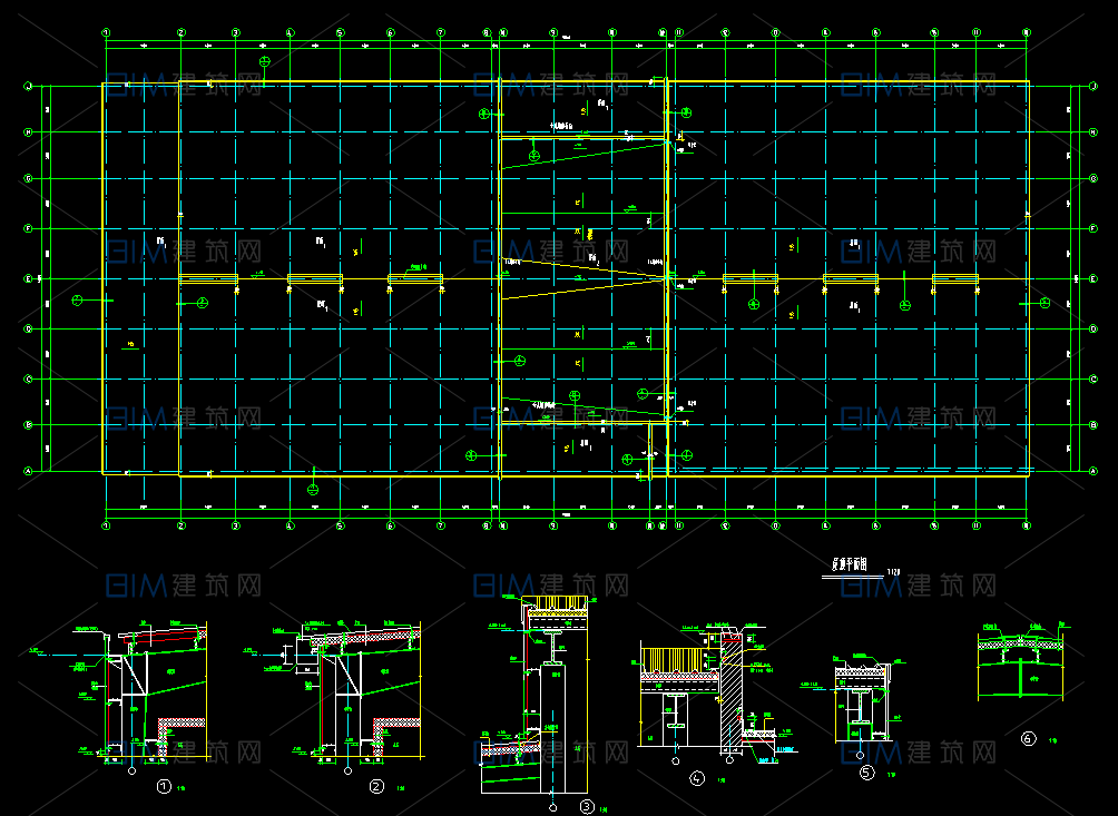 68套工业项目中小型厂房CAD建筑结构施工图DWG图纸