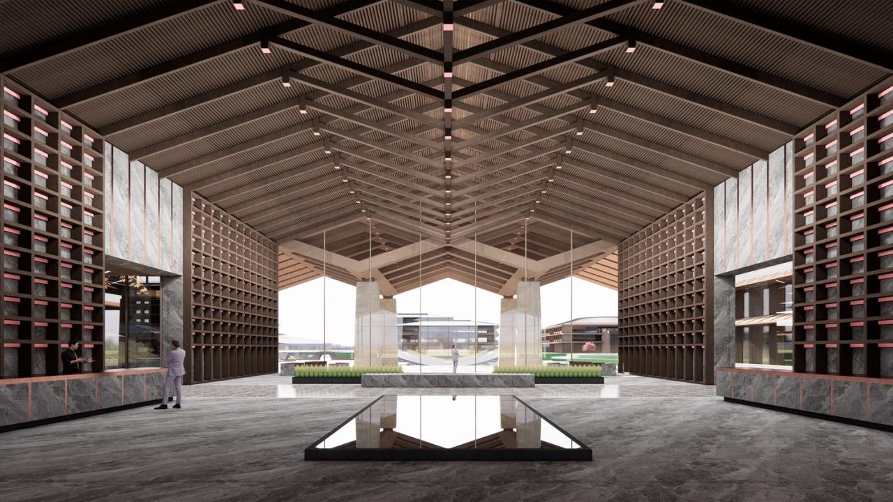 BIM建筑|湿地浮岛·溱湖宾馆 / 简和建筑