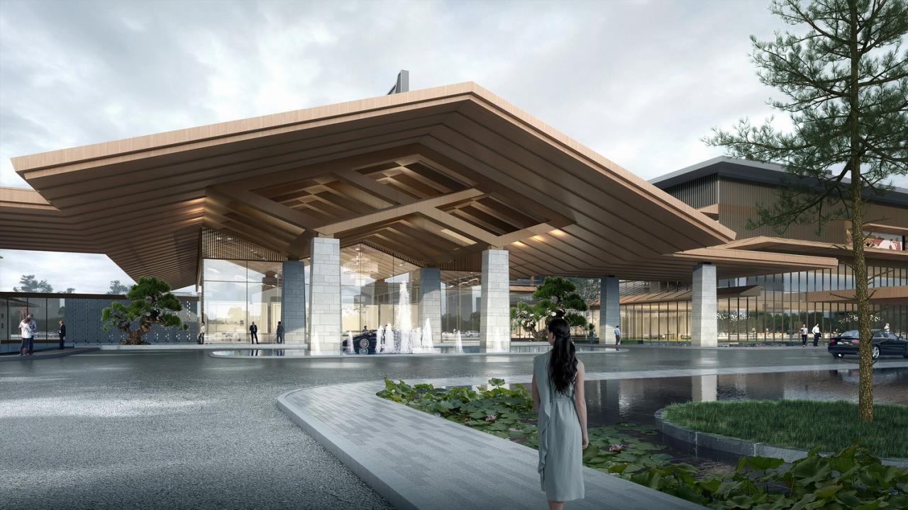 BIM建筑|湿地浮岛·溱湖宾馆 / 简和建筑