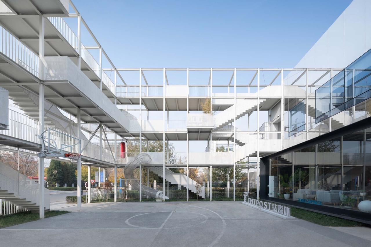 BIM建筑|钛媒体“折叠公园”，北京团河派出所旧址改造 / 靠近设计