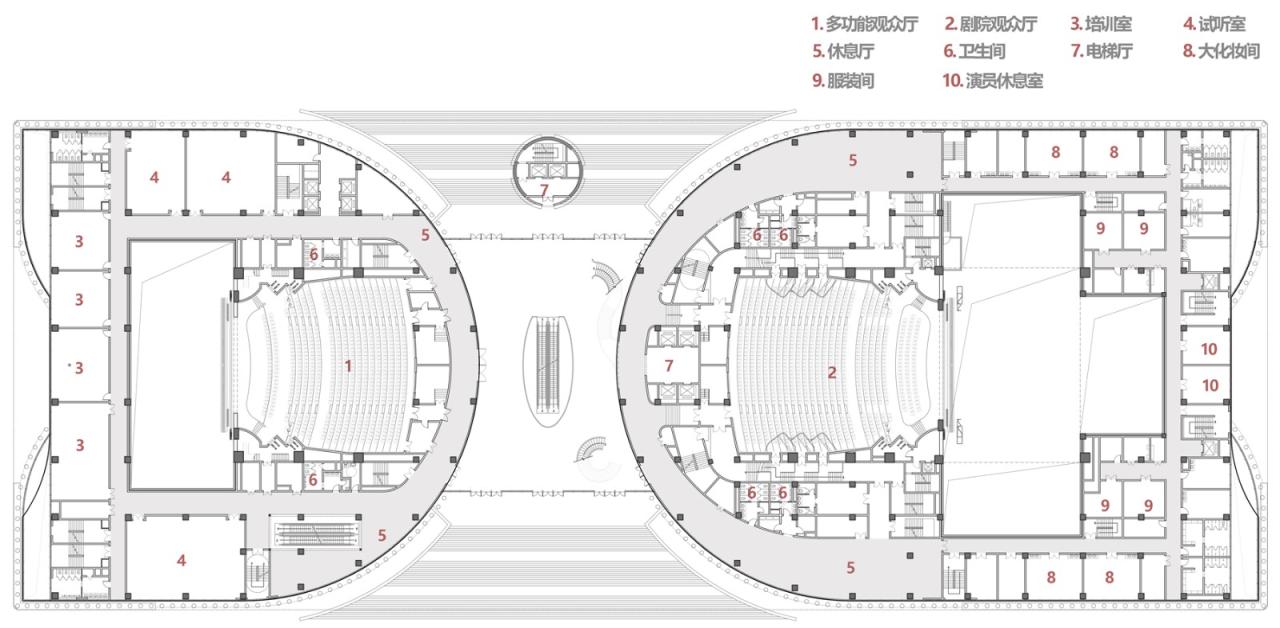 BIM建筑|肥东县大剧院文化馆 / 上海华都建筑规划设计有限公司