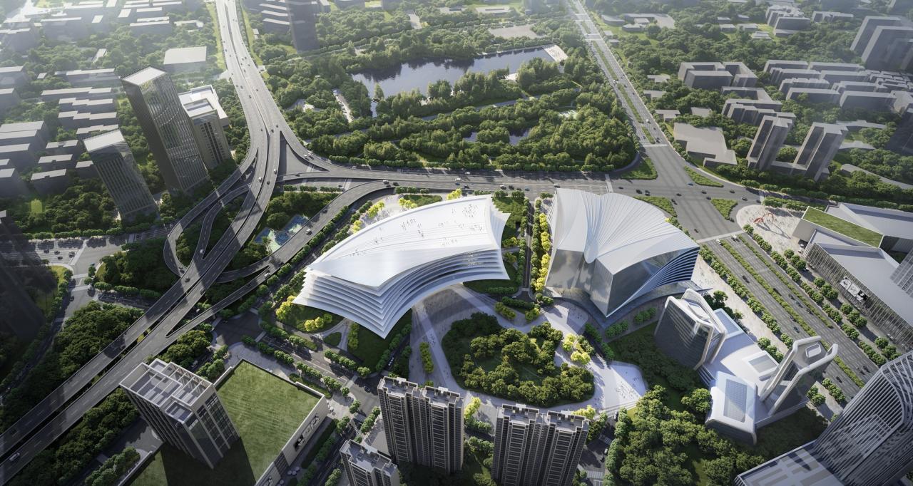 BIM建筑|中标候选方案：武汉图书馆新馆：叠书成阁·楚风江韵 / 维思平建筑设计