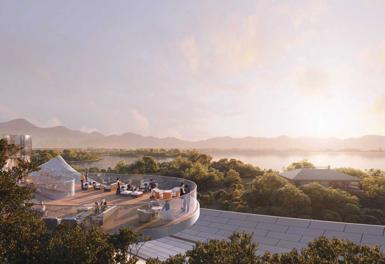 BIM建筑|东湖鹤舞：武汉湖光序曲城市度假酒店（国际竞赛优胜奖）/ 维思平建筑设计