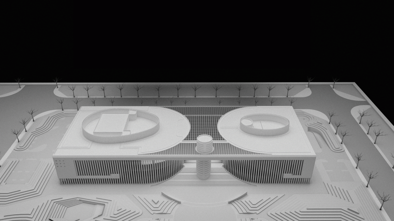 BIM建筑|肥东县大剧院文化馆 / 上海华都建筑规划设计有限公司