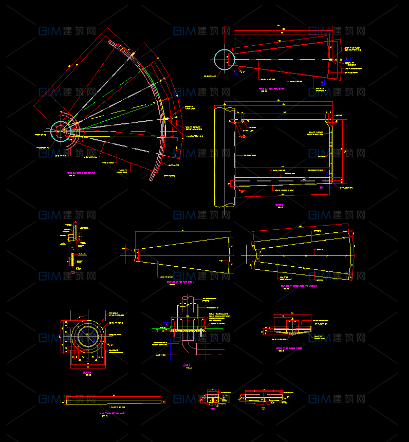 15套螺旋楼梯弧形结构楼梯大样CAD详图DWG格式