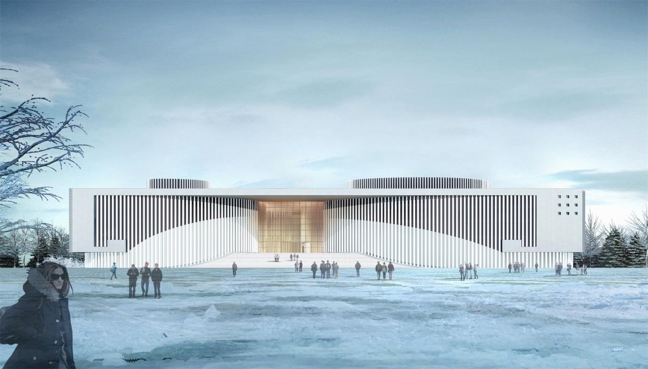 BIM建筑|肥东县大剧院文化馆 / 上海华都建筑规划设计有限公司