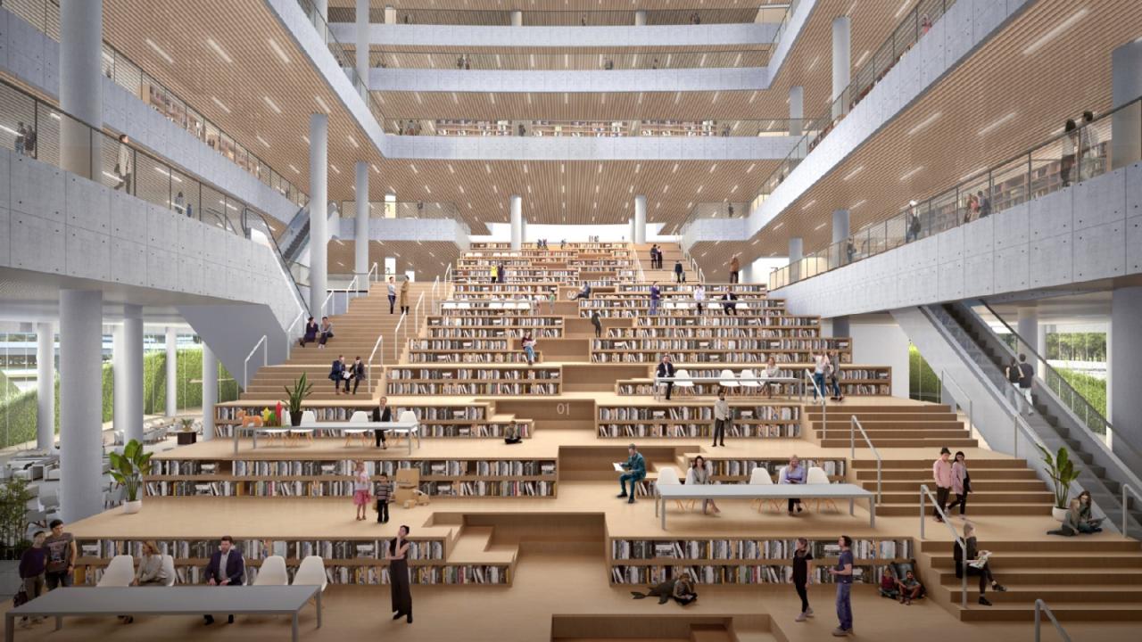 BIM建筑|中标候选方案：武汉图书馆新馆：叠书成阁·楚风江韵 / 维思平建筑设计
