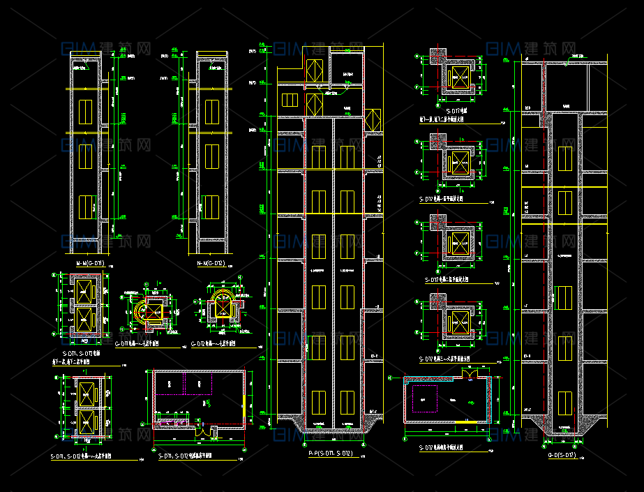 88套电梯大样详图商场自动扶梯客梯货梯滚梯CAD图纸DWG格式