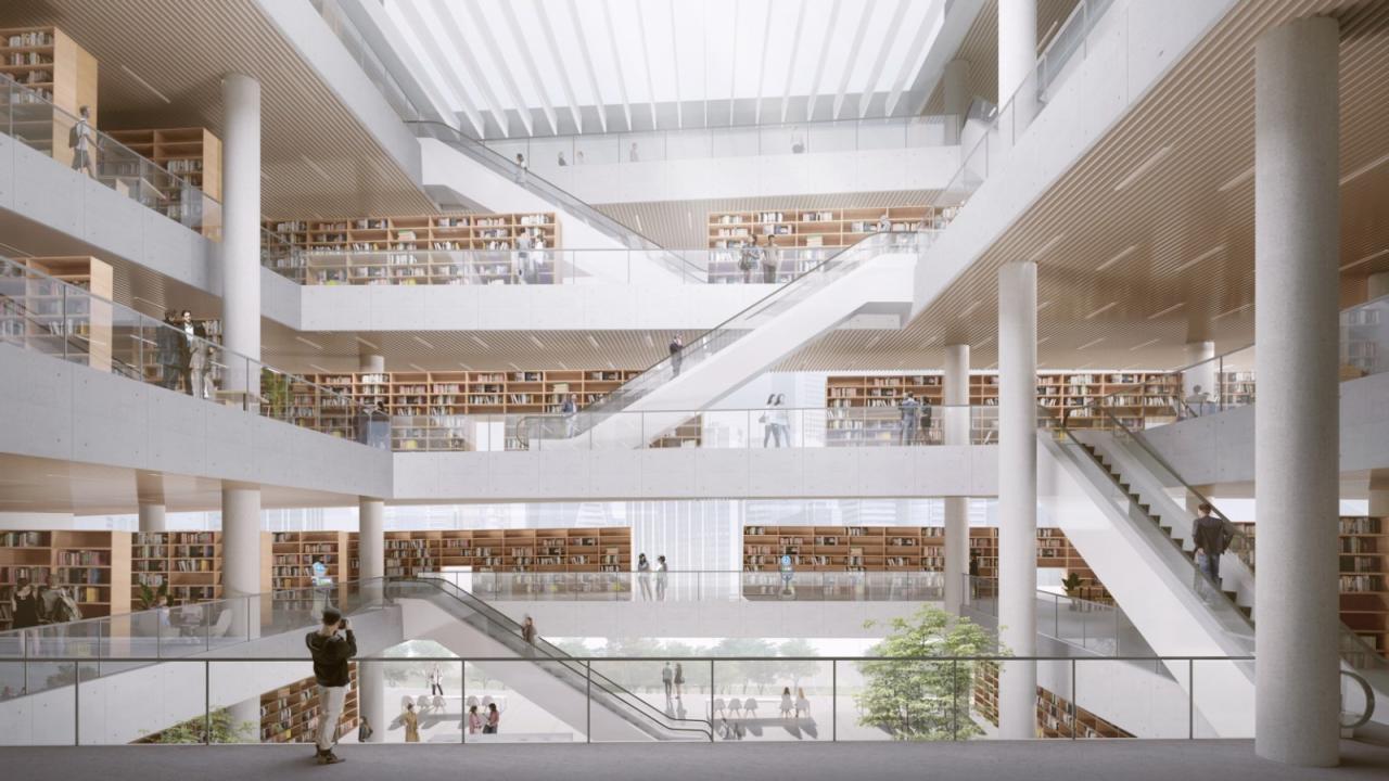 BIM建筑|中标候选方案：武汉图书馆新馆：叠书成阁·楚风江韵 / 维思平建筑设计