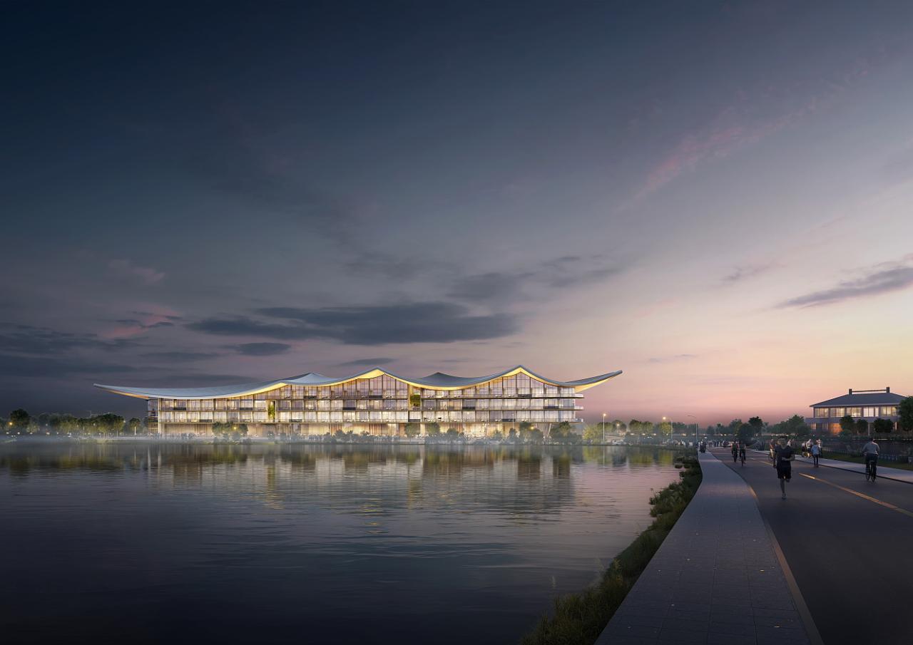 BIM建筑|东湖鹤舞：武汉湖光序曲城市度假酒店（国际竞赛优胜奖）/ 维思平建筑设计