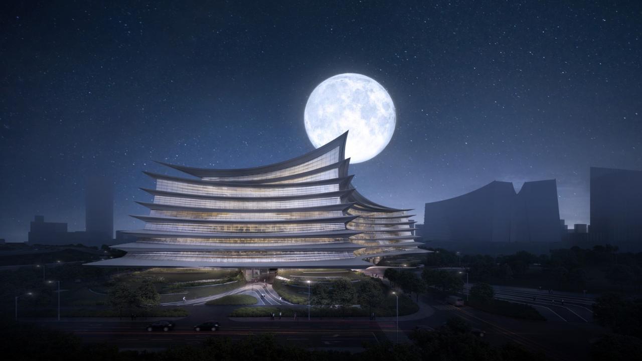 BIM建筑|中标候选方案：武汉图书馆新馆：叠书成阁·楚风江韵 / 维思平建筑设计