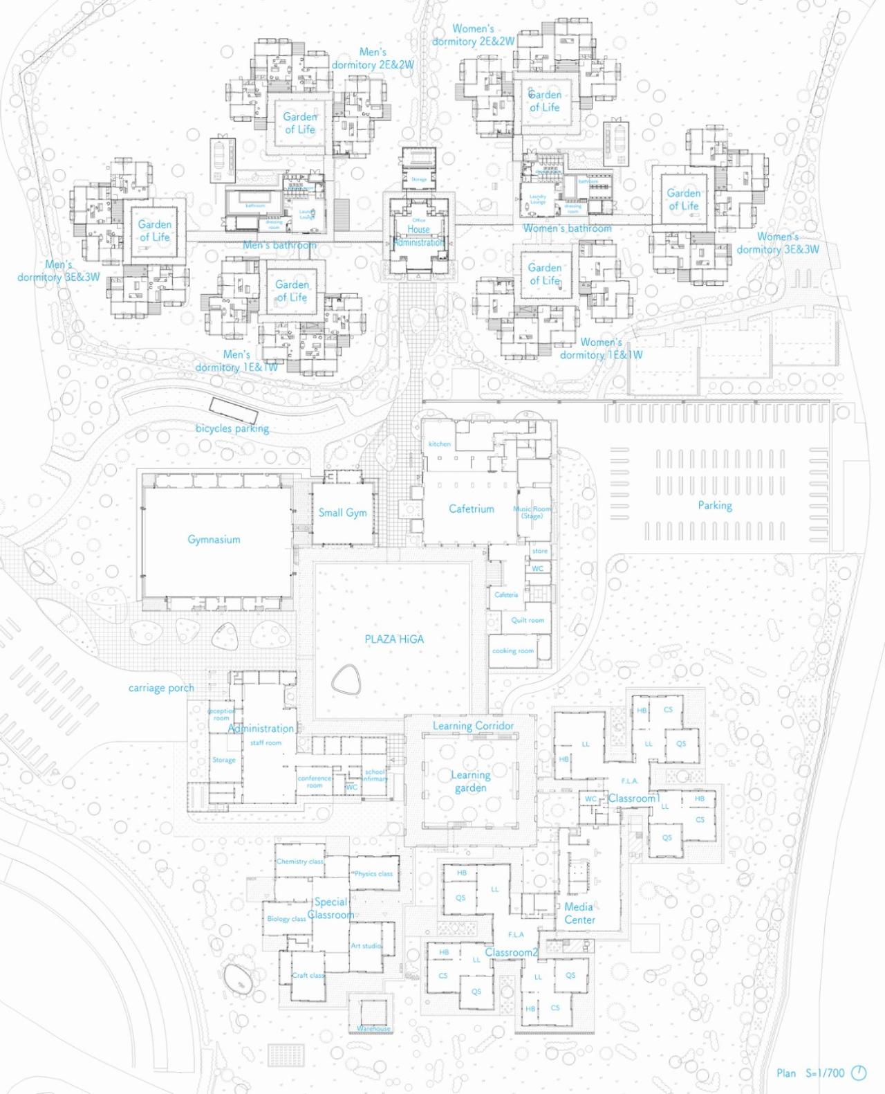 BIM建筑|组团式校园，广岛叡智学院 / CAn