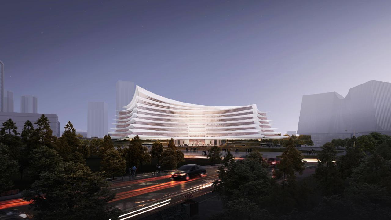 BIM建筑|中标候选方案：武汉图书馆新馆：叠书成阁·楚风江韵 / 维思平建筑设计
