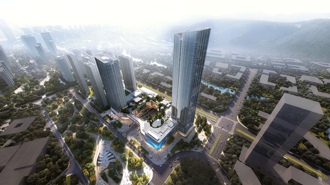 BIM建筑|长沙招商梅溪湖花园城方案首发：【二十四时·森活童行】科技生态有氧MALL / 三益中国