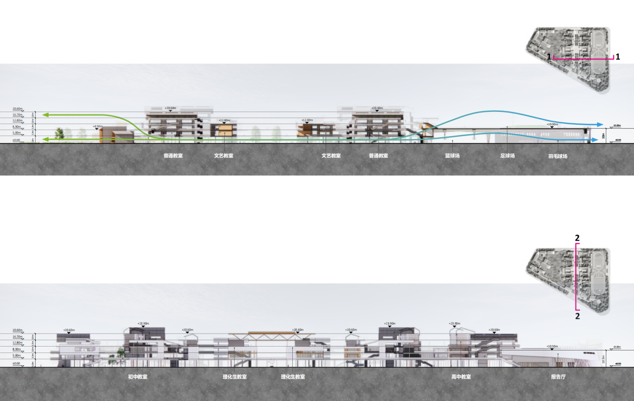 BIM建筑|湾区重点学校方案设计：佛山一中顺德学校 / AG汇创