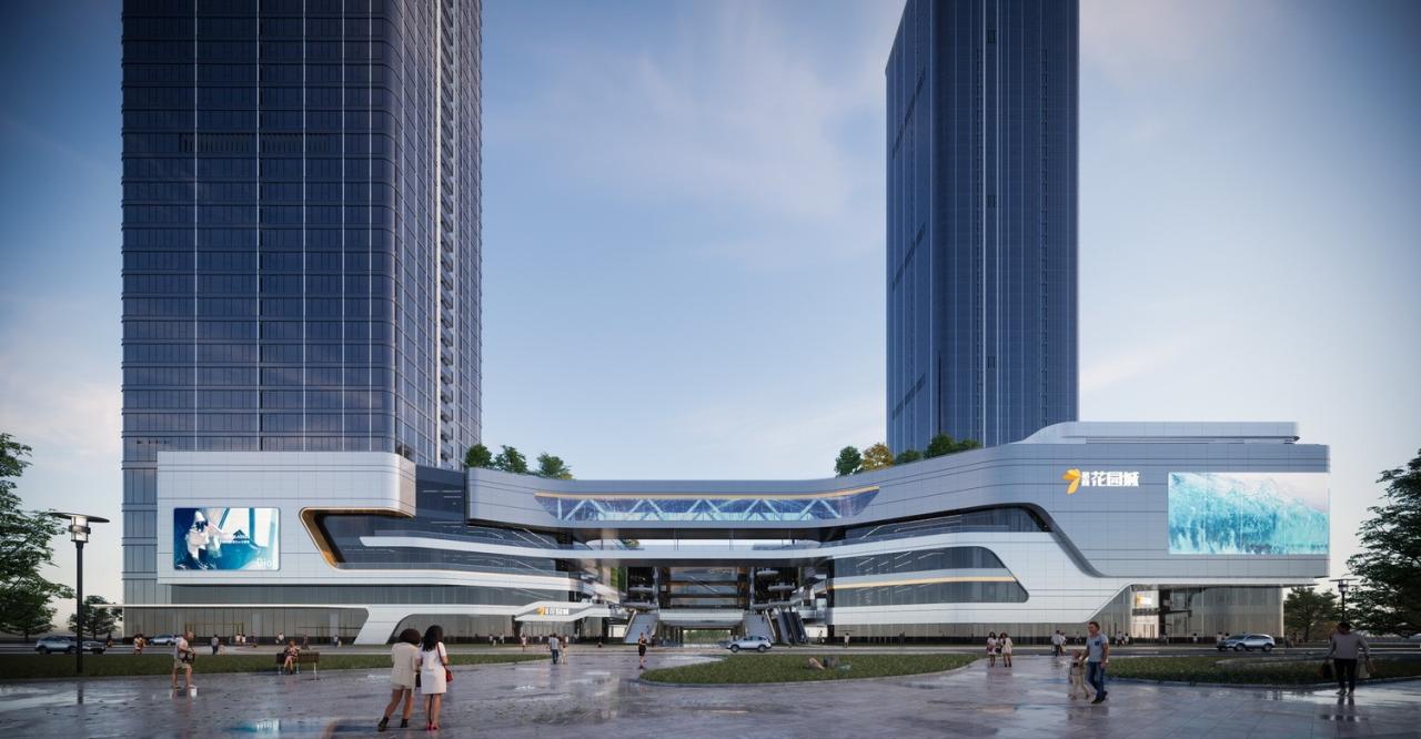 BIM建筑|长沙招商梅溪湖花园城方案首发：【二十四时·森活童行】科技生态有氧MALL / 三益中国