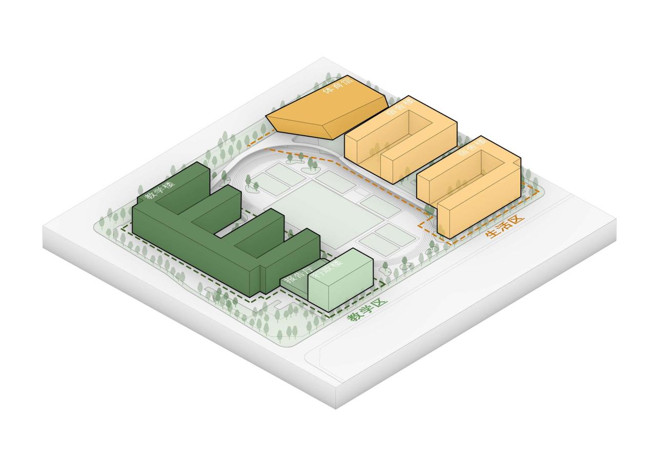 BIM建筑|南海桂城金桂高中 / 竖梁社