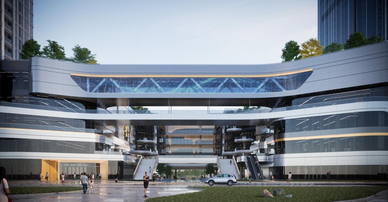 BIM建筑|长沙招商梅溪湖花园城方案首发：【二十四时·森活童行】科技生态有氧MALL / 三益中国