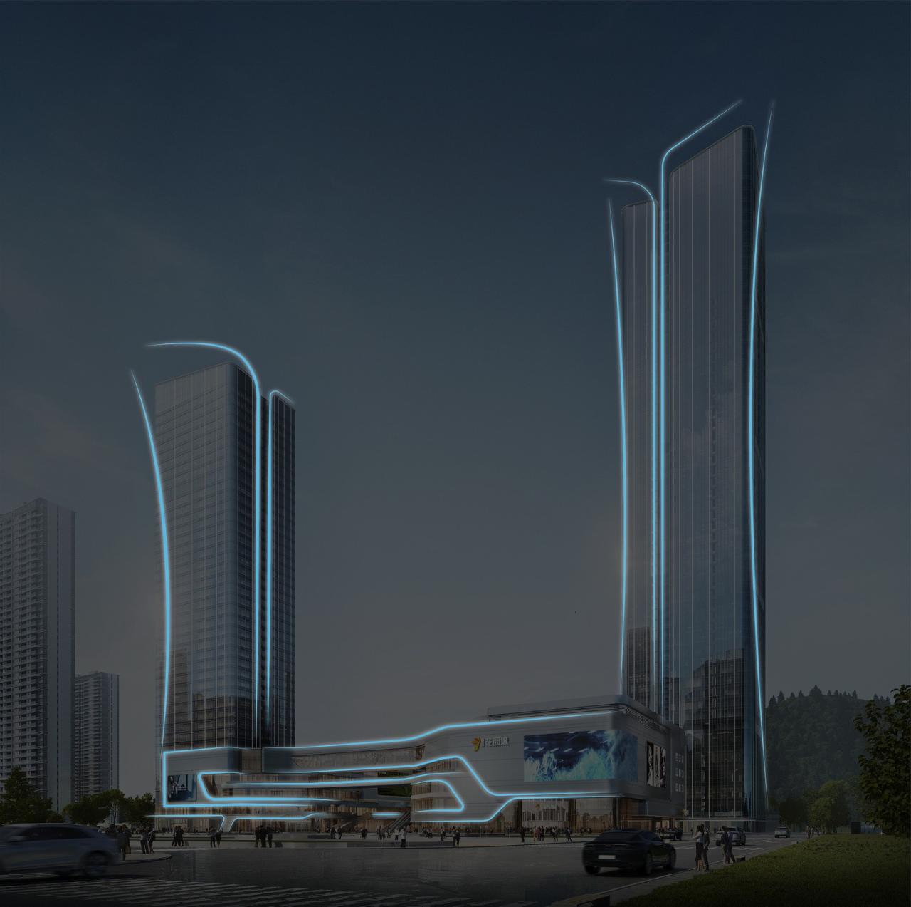 BIM建筑|长沙招商梅溪湖花园城方案首发：【二十四时·森活童行】科技生态有氧MALL / 三益中国