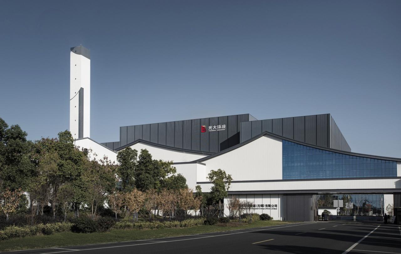 BIM建筑|锡东生活垃圾焚烧发电厂外立面改造 / 广州华科工程技术有限公司