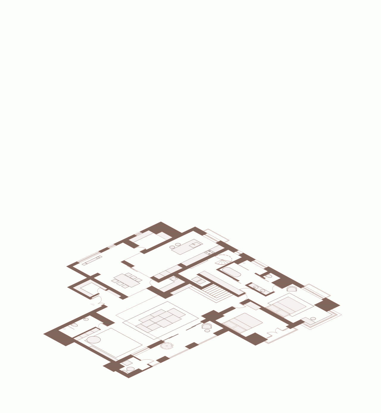 BIM建筑|梧桐树下的420平米复式公寓 :为年轻家庭巧妙创建”视线连通”挑高空间 / 八荒设计