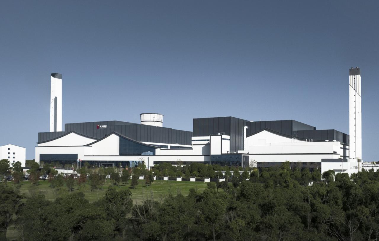 BIM建筑|锡东生活垃圾焚烧发电厂外立面改造 / 广州华科工程技术有限公司